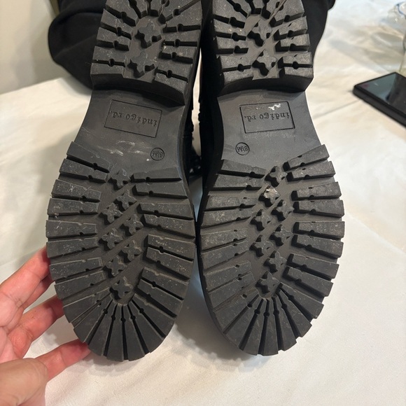 Indigo Black Women's Combat Boots - Picture 8 of 8